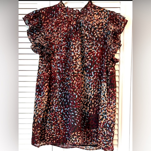 Express Tops - Express Ruffle Mock Neck Flutter Sleeve Blouse Women’s Medium